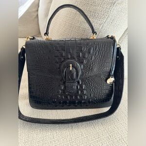 Brahmin Black Melbourne Satchel Bag